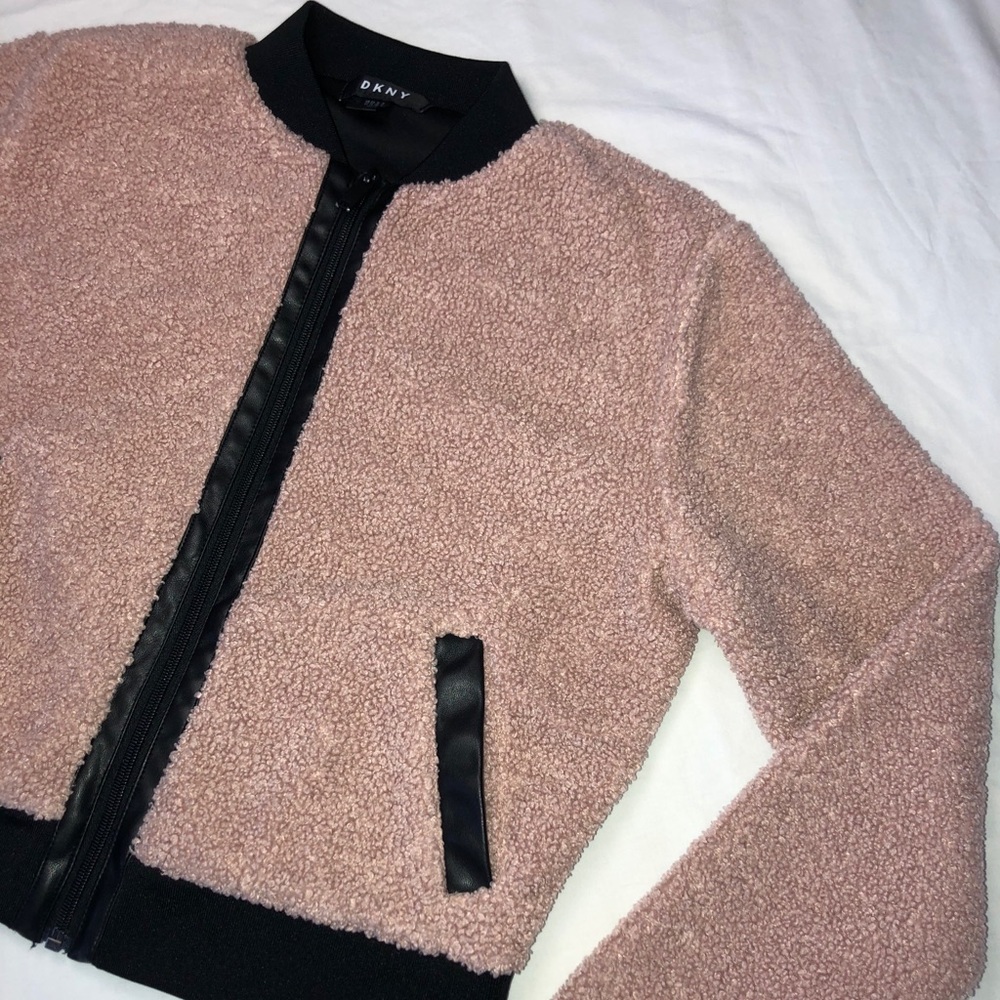 DKNY Pink Sherpa Bomber